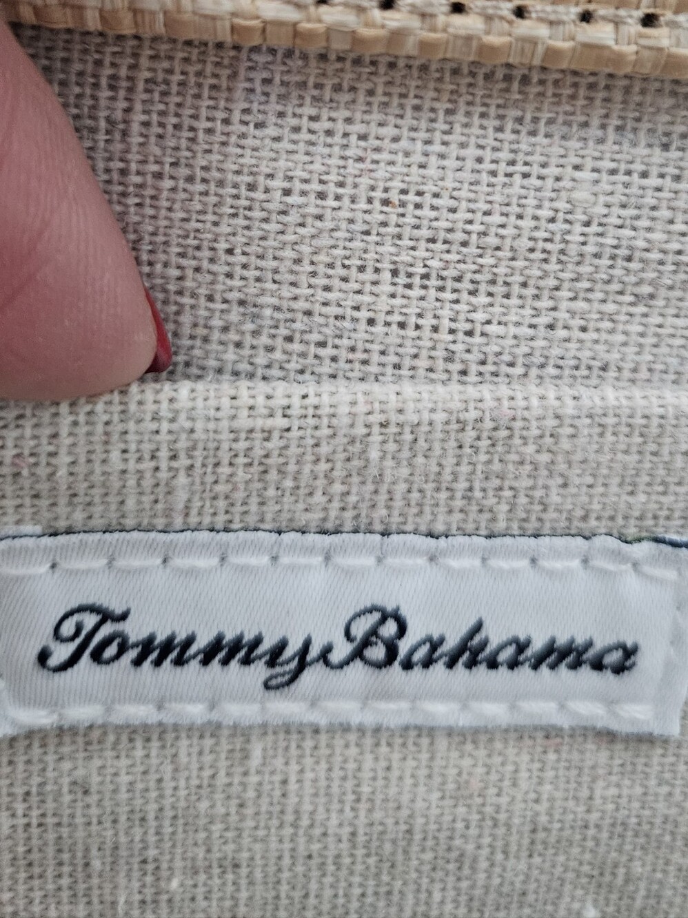 Tommy Bahama Natural Woven Tote Bag NWT Bamboo Handles Coastal Resort Style - Picture 10 of 15